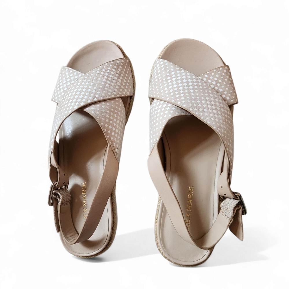 Alex‎ Marie Tan Sandals with Woven Crisscross Straps